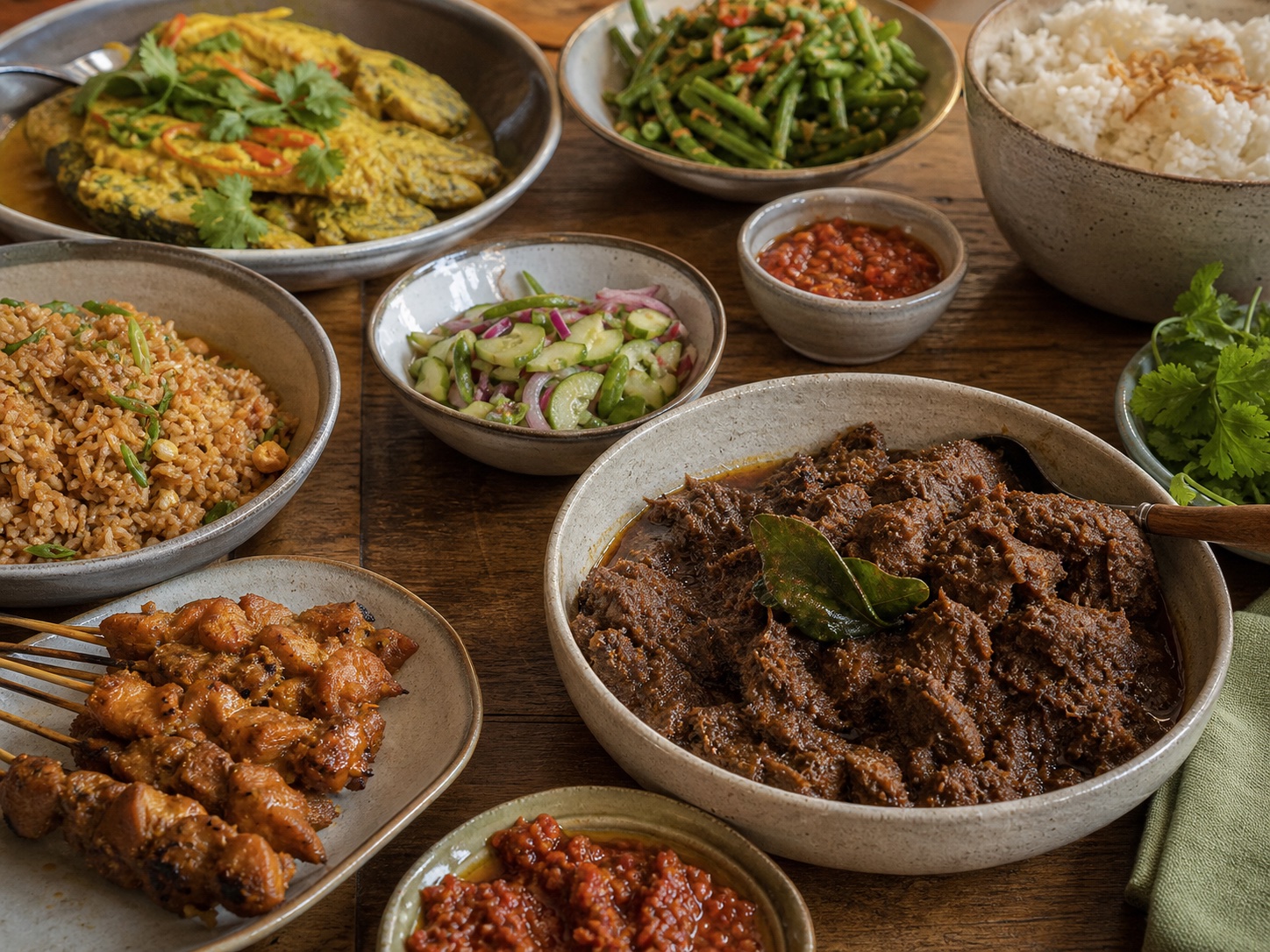 Een tafel vol Molukse gerechten om samen te delen