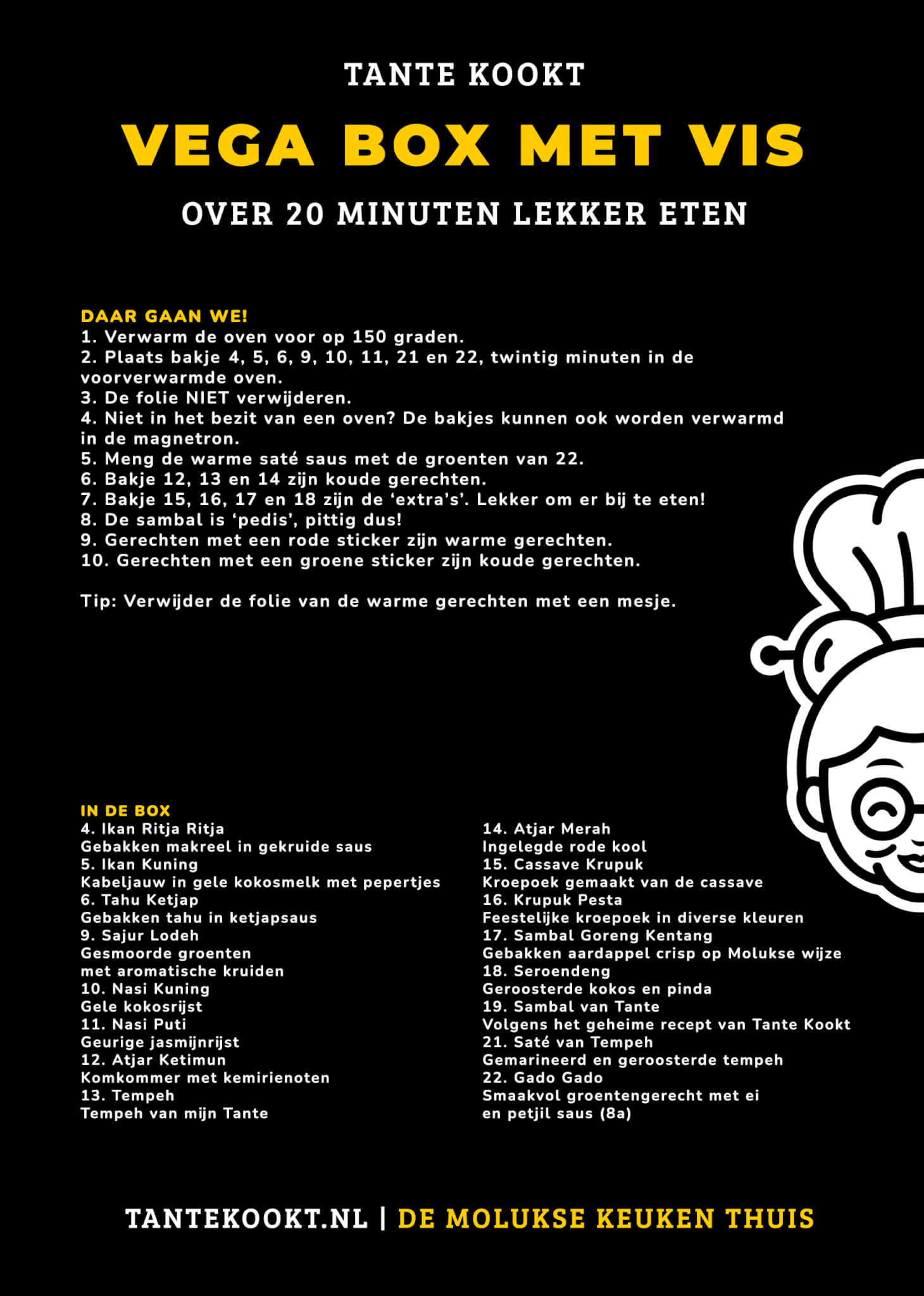 Vega - Lekker met vis 2 Tante Kookt - Moluks Eten Thuisbezorgd Vega - Lekker met vis - Afbeelding 2